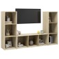 vidaXL Muebles de salón 3 piezas madera de ingeniería roble Sonoma vidaXL Muebles de salón 3 piezas madera de ingeniería roble Sonoma