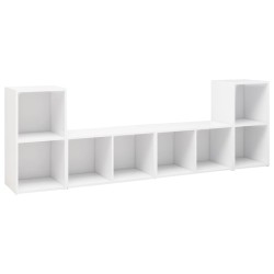 vidaXL Muebles de salón 4 pzas madera ingeniería blanco 72x35x36,5 cm