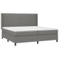 vidaXL Cama box spring con colchón tela gris oscuro 200x200 cm vidaXL Cama box spring con colchón tela gris oscuro 200x200 cm