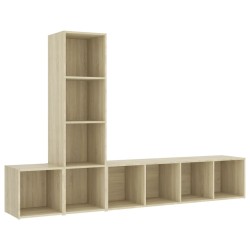 vidaXL Muebles de salón 3 piezas madera de ingeniería roble Sonoma