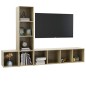 vidaXL Muebles de salón 3 piezas madera de ingeniería roble Sonoma