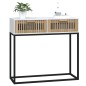 vidaXL Mesa consola hierro y madera contrachapada blanco 80x30x75 cm vidaXL Mesa consola hierro y madera contrachapada blanco 80x30x75 cm