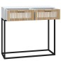 vidaXL Mesa consola hierro y madera contrachapada blanco 80x30x75 cm vidaXL Mesa consola hierro y madera contrachapada blanco 80x30x75 cm