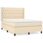 vidaXL Cama box spring con colchón tela color crema 140x190 cm vidaXL Cama box spring con colchón tela color crema 140x190 cm
