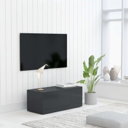 vidaXL Mueble para TV madera contrachapada gris 80x34x30 cm