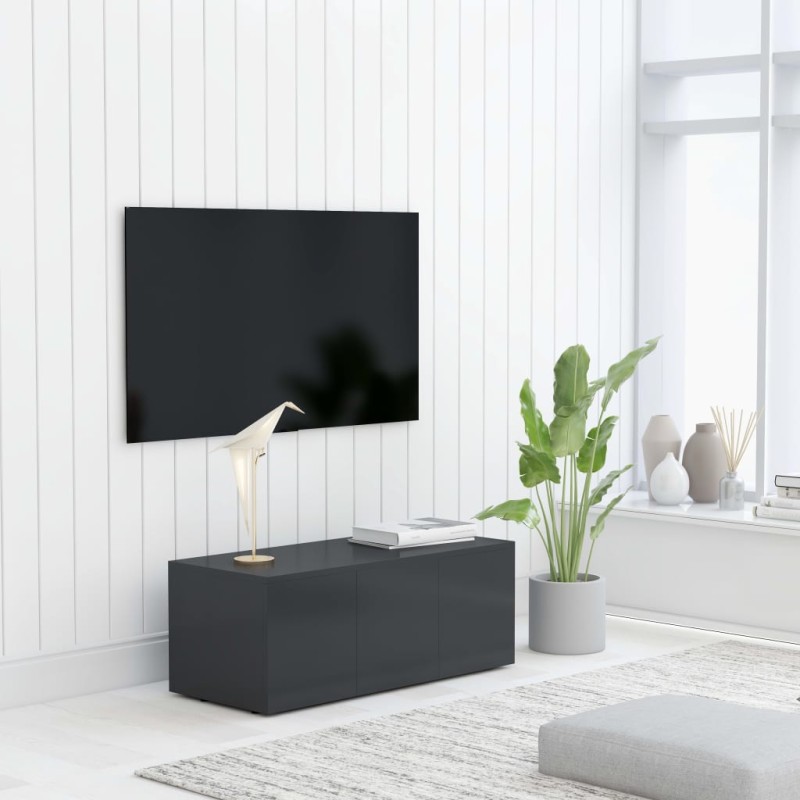 vidaXL Mueble para TV madera contrachapada gris 80x34x30 cm vidaXL Mueble para TV madera contrachapada gris 80x34x30 cm