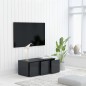 vidaXL Mueble para TV madera contrachapada gris 80x34x30 cm vidaXL Mueble para TV madera contrachapada gris 80x34x30 cm