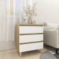 vidaXL Aparador madera contrachapada blanco y roble Sonoma 60x35x69 cm vidaXL Aparador madera contrachapada blanco y roble Sonoma 60x35x69 cm
