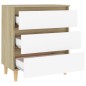 vidaXL Aparador madera contrachapada blanco y roble Sonoma 60x35x69 cm vidaXL Aparador madera contrachapada blanco y roble Sonoma 60x35x69 cm