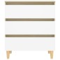 vidaXL Aparador madera contrachapada blanco y roble Sonoma 60x35x69 cm vidaXL Aparador madera contrachapada blanco y roble Sonoma 60x35x69 cm