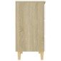 vidaXL Aparador madera contrachapada blanco y roble Sonoma 60x35x69 cm vidaXL Aparador madera contrachapada blanco y roble Sonoma 60x35x69 cm