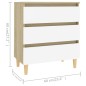 vidaXL Aparador madera contrachapada blanco y roble Sonoma 60x35x69 cm vidaXL Aparador madera contrachapada blanco y roble Sonoma 60x35x69 cm