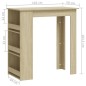 vidaXL Mesa bar estante almacenaje contrachapada roble 102x50x103,5 cm vidaXL Mesa bar estante almacenaje contrachapada roble 102x50x103,5 cm