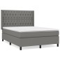 vidaXL Cama box spring con colchón tela gris oscuro 140x190 cm vidaXL Cama box spring con colchón tela gris oscuro 140x190 cm
