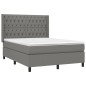 vidaXL Cama box spring con colchón tela gris oscuro 140x190 cm vidaXL Cama box spring con colchón tela gris oscuro 140x190 cm