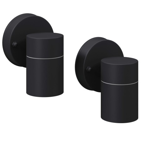 vidaXL Lámpara de pared exterior 2 uds acero inoxidable descendente