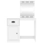 vidaXL Tocador con LED madera contrachapada blanco 90x50x132,5 cm vidaXL Tocador con LED madera contrachapada blanco 90x50x132,5 cm