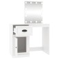 vidaXL Tocador con LED madera contrachapada blanco 90x50x132,5 cm vidaXL Tocador con LED madera contrachapada blanco 90x50x132,5 cm