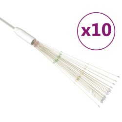 vidaXL Luces de petardo de navidad exterior 10 uds multicolor 1400 LED