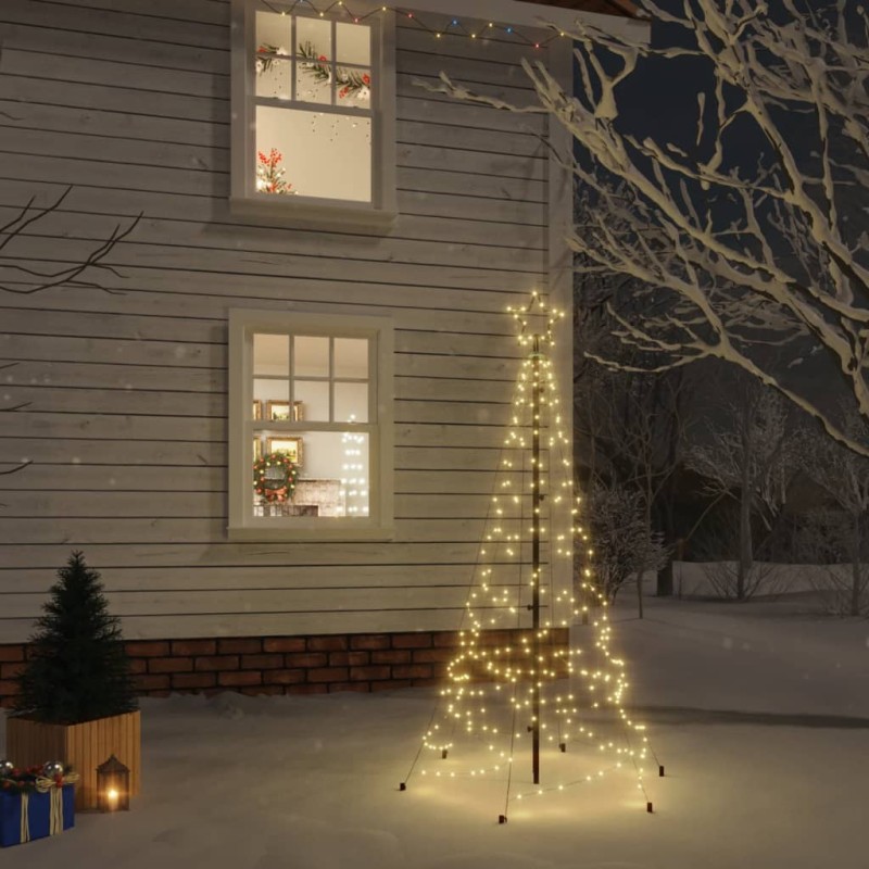 vidaXL Árbol de Navidad con pincho 200 LED blanco cálido 180 cm vidaXL Árbol de Navidad con pincho 200 LED blanco cálido 180 cm