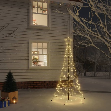 vidaXL Árbol de Navidad con pincho 200 LED blanco cálido 180 cm