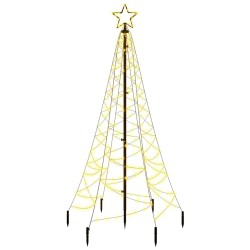 vidaXL Árbol de Navidad con pincho 200 LED blanco cálido 180 cm