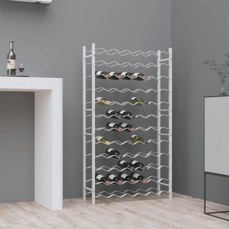 vidaXL Botellero para 72 botellas de metal blanco vidaXL Botellero para 72 botellas de metal blanco