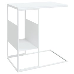 vidaXL Mesa auxiliar de madera contrachapada blanco 55x36x59,5 cm