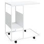 vidaXL Mesa auxiliar con ruedas contrachapado blanco 55x36x63,5 cm vidaXL Mesa auxiliar con ruedas contrachapado blanco 55x36x63,5 cm