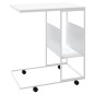 vidaXL Mesa auxiliar con ruedas contrachapado blanco 55x36x63,5 cm vidaXL Mesa auxiliar con ruedas contrachapado blanco 55x36x63,5 cm