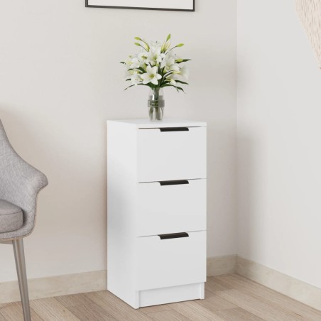 vidaXL Aparador de madera contrachapada blanco 30x30x70 cm