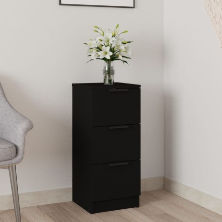vidaXL Aparador de madera contrachapada negro 30x30x70 cm