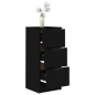 vidaXL Aparador de madera contrachapada negro 30x30x70 cm