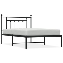 vidaXL Estructura de cama con cabecero metal negro 100x200 cm