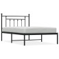 vidaXL Estructura de cama con cabecero metal negro 100x200 cm vidaXL Estructura de cama con cabecero metal negro 100x200 cm