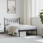 vidaXL Estructura de cama con cabecero metal negro 100x200 cm vidaXL Estructura de cama con cabecero metal negro 100x200 cm