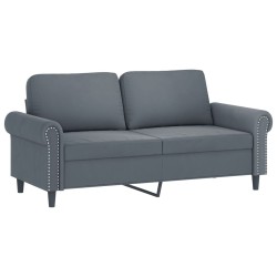 vidaXL Sofá de 2 plazas de terciopelo gris oscuro 140 cm