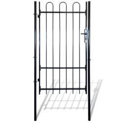 Puerta metálica con arcos para el jardín, 100 x 198 cm