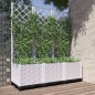 vidaXL Jardinera con enrejado PP blanco 120x40x136 cm
