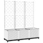 vidaXL Jardinera con enrejado PP blanco 120x40x136 cm