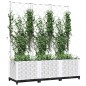 vidaXL Jardinera con enrejado PP blanco 120x40x136 cm