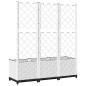 vidaXL Jardinera con enrejado PP blanco 120x40x136 cm