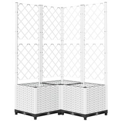 vidaXL Jardinera con enrejado PP blanco 80x80x136 cm