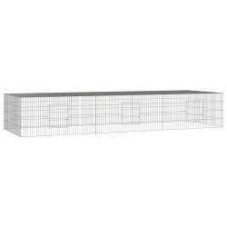 vidaXL Jaula para conejos 3 paneles hierro galvanizado 325x109x54 cm