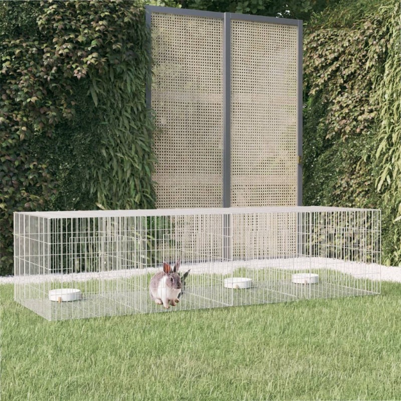vidaXL Jaula para conejos 4 paneles hierro galvanizado 217x79x54 cm vidaXL Jaula para conejos 4 paneles hierro galvanizado 217x79x54 cm