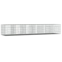 vidaXL Jaula para conejos 6 paneles hierro galvanizado 327x79x54 cm