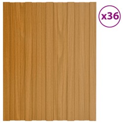 vidaXL Panel de tejado acero galvanizado color madera 36 uds 60x45 cm