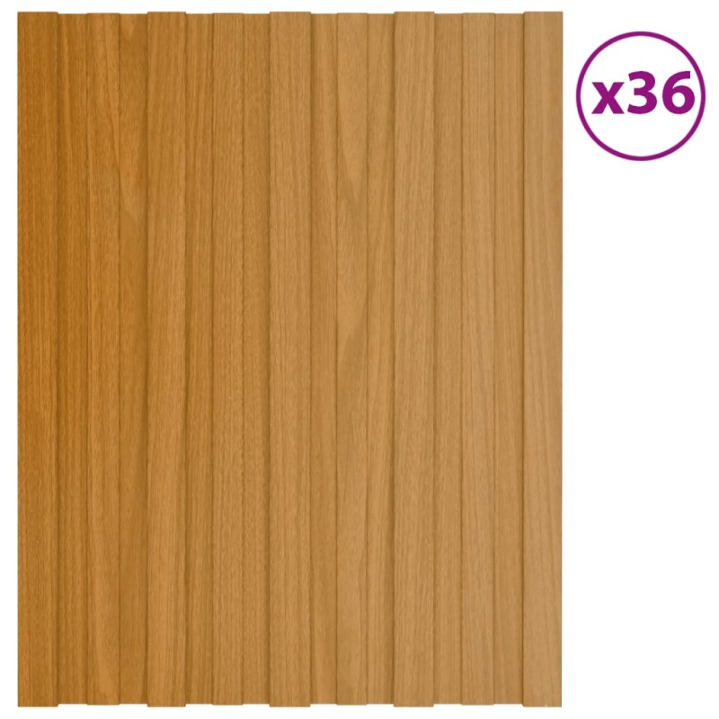 vidaXL Panel de tejado acero galvanizado color madera 36 uds 60x45 cm vidaXL Panel de tejado acero galvanizado color madera 36 uds 60x45 cm