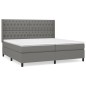 vidaXL Cama box spring con colchón tela gris oscuro 200x200 cm vidaXL Cama box spring con colchón tela gris oscuro 200x200 cm