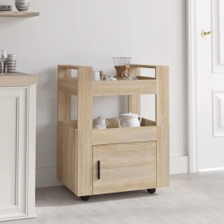 vidaXL Carrito de cocina madera contrachapada color roble 60x45x80 cm